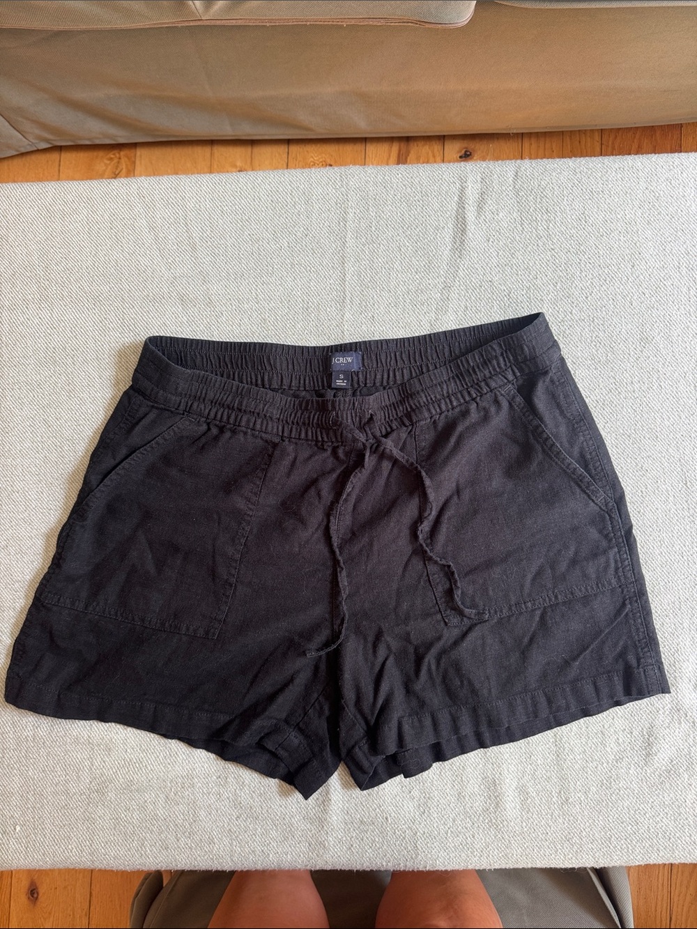 J. Crew Black Drawstring linen Shorts